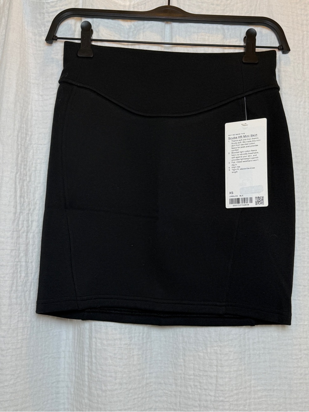 NWT Lululemon Scuba HR Mini Skirt - Black (Size XS)